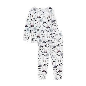 NEW BIRD & BEAN kids' bamboo pajama set in ghouls night out in mist